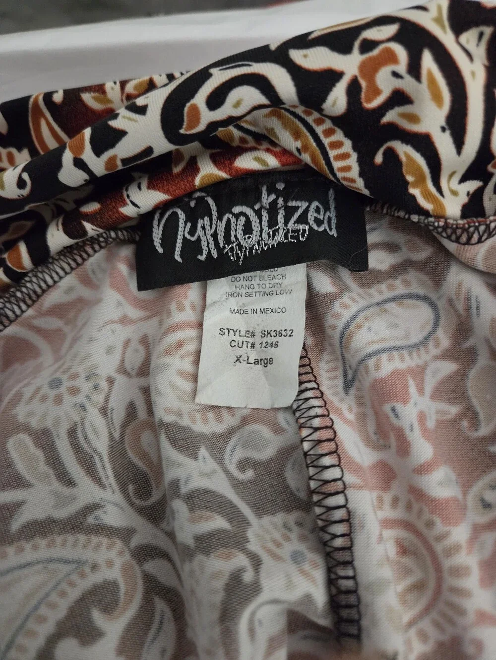 Paisley Print Maxi Skirt in Black & Rust